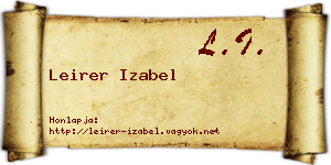 Leirer Izabel névjegykártya